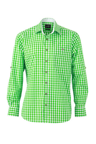 Men's Traditional Shirt - grün/weiß