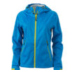 Ladies Outdoor Jacket - aqua/acid yellow