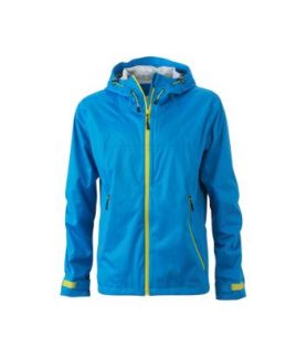 Mens Outdoor Jacket - aqua/acid yellow