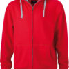 Mens Lifestyle Zip Hoody - red/grey heather