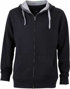 Mens Lifestyle Zip Hoody - black/grey-heather