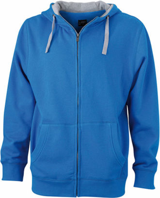 Mens Lifestyle Zip Hoody - cobalt/grey-heather