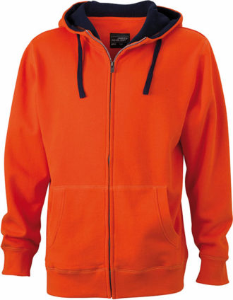 Mens Lifestyle Zip Hoody - dark-orange/navy