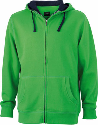 Mens Lifestyle Zip Hoody - green/navy