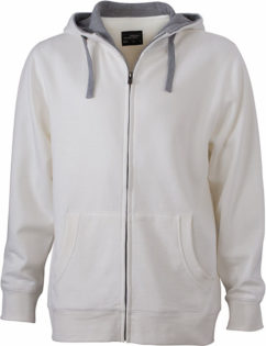 Mens Lifestyle Zip Hoody - off-white/grey heathe