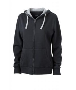 Ladies Lifestyle Zip-Hoody - black/greyheather