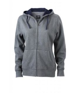 Ladies Lifestyle Zip-Hoody Ladies Lifestyle Zip-Hoody - grey-melange/navy