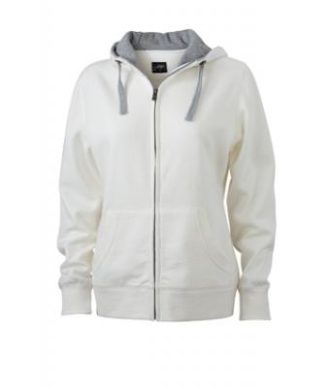 Ladies Lifestyle Zip-Hoody - off-white/grey-heather