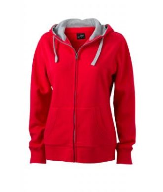 Ladies Lifestyle Zip-Hoody - red/grey heather