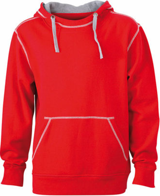 Mens Lifestyle Hoody - red/grey heather