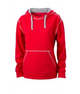 Ladies Lifestyle Hoody - red/grey heather