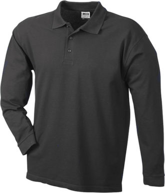 Werbeartikel Poloshirt Langarm Heavy - black