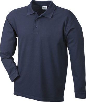 Werbeartikel Poloshirt Langarm Heavy - navy