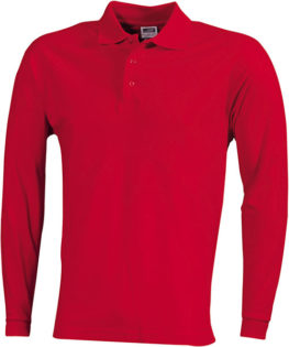 Werbeartikel Poloshirt Langarm Heavy - red