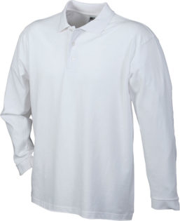 Werbeartikel Poloshirt Langarm Heavy - white