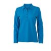 Damen Werbeartikel Poloshirt Langarm Elastic - turquoise