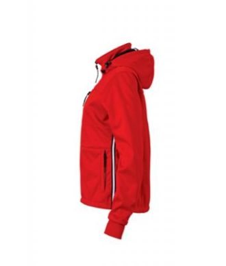 Ladies Maritime Jacket James & Nicholson - red / navy / white