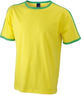 Mens Flag T James & Nicholson - yellow/frog