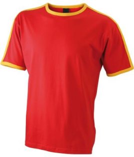 Mens Flag T James & Nicholson - red/gold yellow