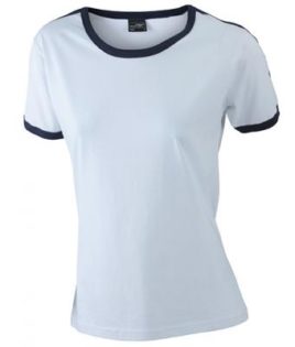 Ladies Flag T James & Nicholson - white/navy