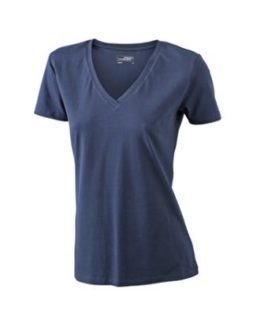 Ladies Stretch V T James & Nicholson - navy