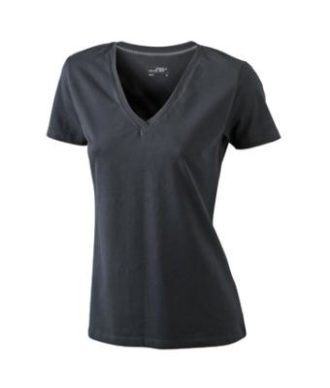 Ladies Stretch V T James & Nicholson - black