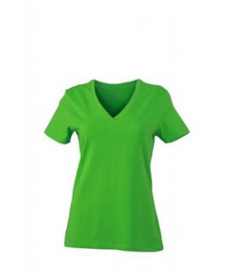 Ladies Stretch V T James & Nicholson - lime green