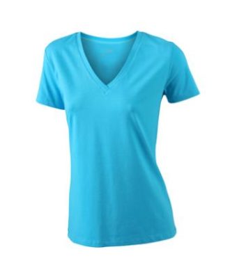 Ladies Stretch V T James & Nicholson - turquoise