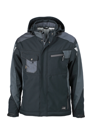 Craftsmen Softshell Jacket James & Nicholson - black/carbon