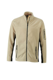 Mens Workwear Fleece Jacket James & Nicholson - stone/black