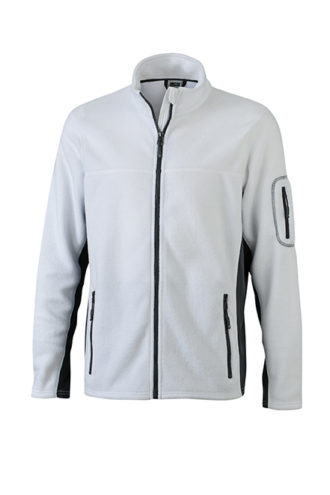 Mens Workwear Fleece Jacket James & Nicholson - white/carbon