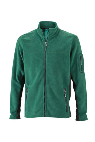 Mens Workwear Fleece Jacket James & Nicholson - dark green/black