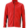 Mens Workwear Fleece Jacket James & Nicholson - red/black
