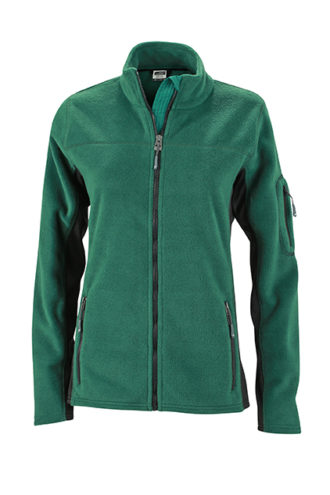 Ladies Workwear Fleece Jacket James & Nicholson - dark green/black