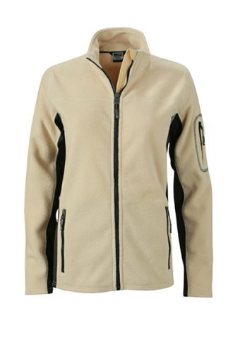 Ladies Workwear Fleece Jacket James & Nicholson - stone/black