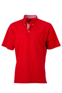 Mens Plain Polo James & Nicholson - red/red white