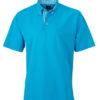 Mens Plain Polo James & Nicholson - turquoise/turquoise white