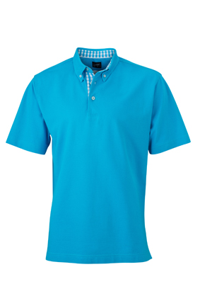 Mens Plain Polo James & Nicholson - turquoise/turquoise white