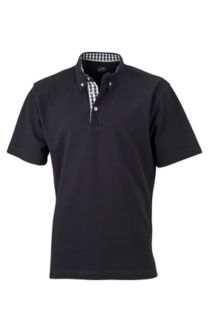 Mens Plain Polo James & Nicholson - black/black white