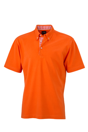 Mens Plain Polo James & Nicholson - dark orangedark orange/white