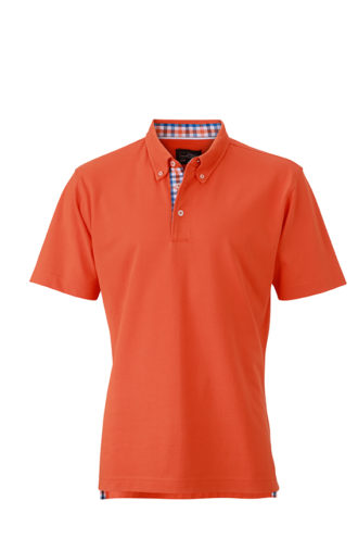 Mens Plain Polo James & Nicholson - dark orangeblue orange white