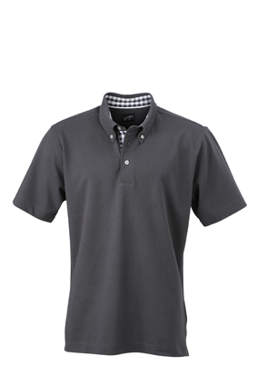 Mens Plain Polo James & Nicholson - graphite/graphite white