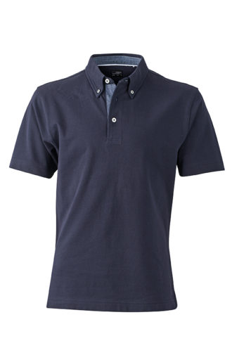 Mens Plain Polo James & Nicholson - navy/light denim