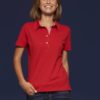 Ladies Plain Polo James & Nicholson - red/red white