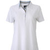 Ladies Plain Polo James & Nicholson - white/blue yellow white