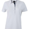 Ladies Plain Polo James & Nicholson - white/dark denim