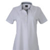 Ladies Plain Polo James & Nicholson - white/navy/white