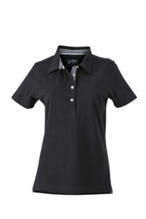 Ladies Plain Polo James & Nicholson - black/black white