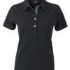 Ladies Plain Polo James & Nicholson - black/light denim