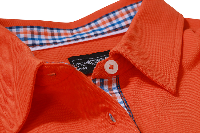 Ladies Plain Polo James & Nicholson - dark orange/<br>blue orange white Ladies Plain Polo James & Nicholson - dark orange/blue orange white